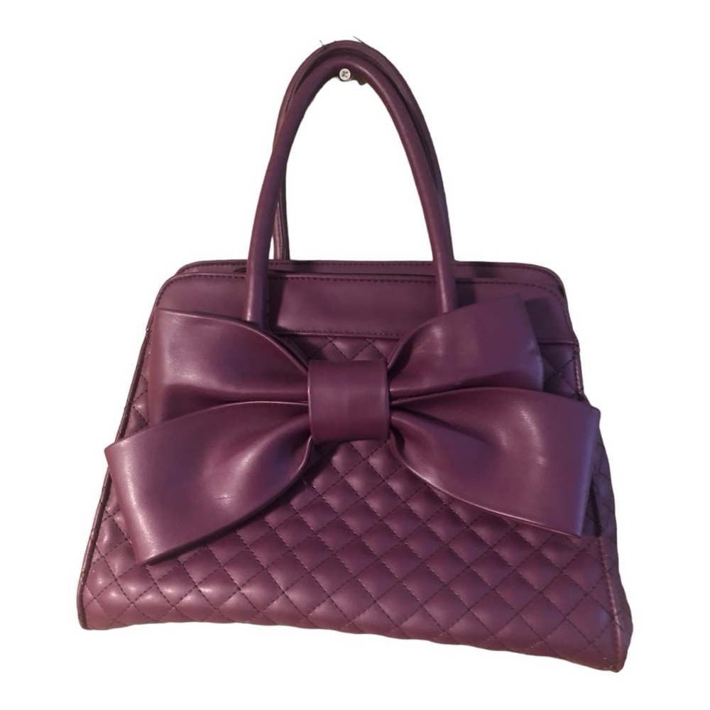 Scarleton Purple l Patent Leather Big Bow Purse